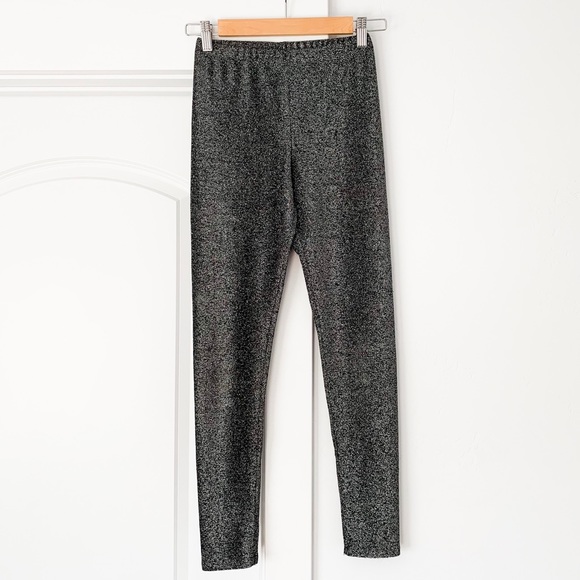 Forever 21 Pants - Forever 21 Shiny Sparkly Black & Silver Leggings
